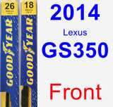 Front Wiper Blade Pack for 2014 Lexus GS350 - Premium