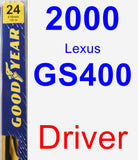 Driver Wiper Blade for 2000 Lexus GS400 - Premium