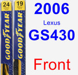 Front Wiper Blade Pack for 2006 Lexus GS430 - Premium