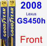 Front Wiper Blade Pack for 2008 Lexus GS450h - Premium