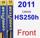 Front Wiper Blade Pack for 2011 Lexus HS250h - Premium