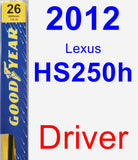 Driver Wiper Blade for 2012 Lexus HS250h - Premium