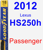 Passenger Wiper Blade for 2012 Lexus HS250h - Premium