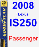 Passenger Wiper Blade for 2008 Lexus IS250 - Premium