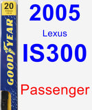 Passenger Wiper Blade for 2005 Lexus IS300 - Premium