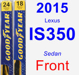 Front Wiper Blade Pack for 2015 Lexus IS350 - Premium