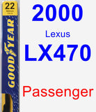 Passenger Wiper Blade for 2000 Lexus LX470 - Premium