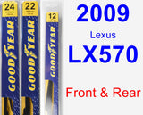 Front & Rear Wiper Blade Pack for 2009 Lexus LX570 - Premium