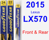 Front & Rear Wiper Blade Pack for 2015 Lexus LX570 - Premium