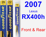 Front & Rear Wiper Blade Pack for 2007 Lexus RX400h - Premium