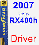 Driver Wiper Blade for 2007 Lexus RX400h - Premium
