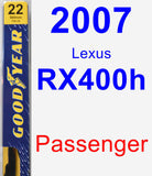 Passenger Wiper Blade for 2007 Lexus RX400h - Premium