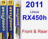 Front & Rear Wiper Blade Pack for 2011 Lexus RX450h - Premium