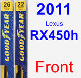 Front Wiper Blade Pack for 2011 Lexus RX450h - Premium
