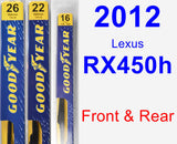 Front & Rear Wiper Blade Pack for 2012 Lexus RX450h - Premium