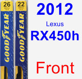 Front Wiper Blade Pack for 2012 Lexus RX450h - Premium