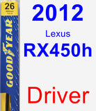 Driver Wiper Blade for 2012 Lexus RX450h - Premium