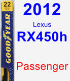 Passenger Wiper Blade for 2012 Lexus RX450h - Premium