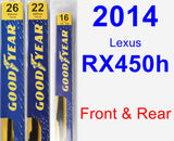 Front & Rear Wiper Blade Pack for 2014 Lexus RX450h - Premium
