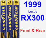 Front & Rear Wiper Blade Pack for 1999 Lexus RX300 - Premium