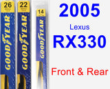 Front & Rear Wiper Blade Pack for 2005 Lexus RX330 - Premium