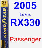 Passenger Wiper Blade for 2005 Lexus RX330 - Premium
