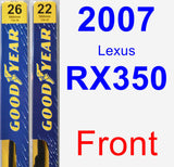 Front Wiper Blade Pack for 2007 Lexus RX350 - Premium