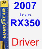 Driver Wiper Blade for 2007 Lexus RX350 - Premium