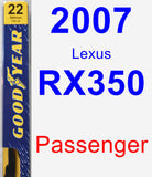 Passenger Wiper Blade for 2007 Lexus RX350 - Premium