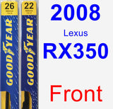 Front Wiper Blade Pack for 2008 Lexus RX350 - Premium