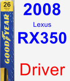 Driver Wiper Blade for 2008 Lexus RX350 - Premium