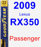 Passenger Wiper Blade for 2009 Lexus RX350 - Premium