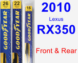 Front & Rear Wiper Blade Pack for 2010 Lexus RX350 - Premium