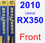 Front Wiper Blade Pack for 2010 Lexus RX350 - Premium