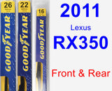 Front & Rear Wiper Blade Pack for 2011 Lexus RX350 - Premium