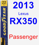 Passenger Wiper Blade for 2013 Lexus RX350 - Premium