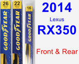 Front & Rear Wiper Blade Pack for 2014 Lexus RX350 - Premium