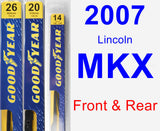 Front & Rear Wiper Blade Pack for 2007 Lincoln MKX - Premium