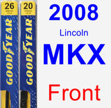 Front Wiper Blade Pack for 2008 Lincoln MKX - Premium