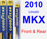 Front & Rear Wiper Blade Pack for 2010 Lincoln MKX - Premium