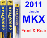 Front & Rear Wiper Blade Pack for 2011 Lincoln MKX - Premium