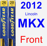 Front Wiper Blade Pack for 2012 Lincoln MKX - Premium