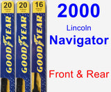 Front & Rear Wiper Blade Pack for 2000 Lincoln Navigator - Premium