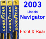 Front & Rear Wiper Blade Pack for 2003 Lincoln Navigator - Premium