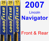 Front & Rear Wiper Blade Pack for 2007 Lincoln Navigator - Premium