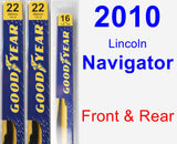 Front & Rear Wiper Blade Pack for 2010 Lincoln Navigator - Premium