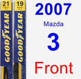 Front Wiper Blade Pack for 2007 Mazda 3 - Premium