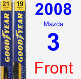 Front Wiper Blade Pack for 2008 Mazda 3 - Premium
