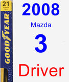 Driver Wiper Blade for 2008 Mazda 3 - Premium