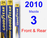 Front & Rear Wiper Blade Pack for 2010 Mazda 3 - Premium